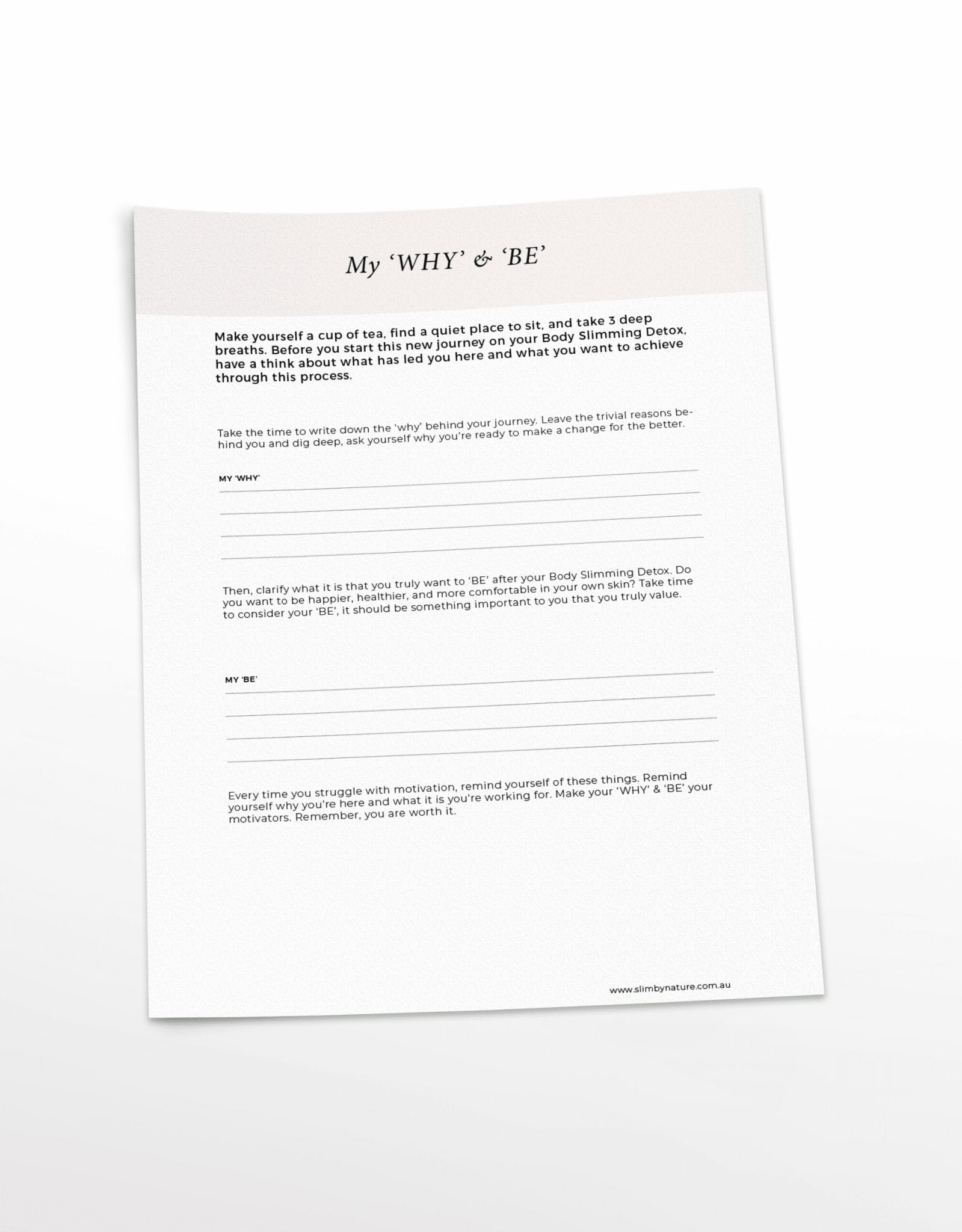 My 'Why & Be' Printable - My Store